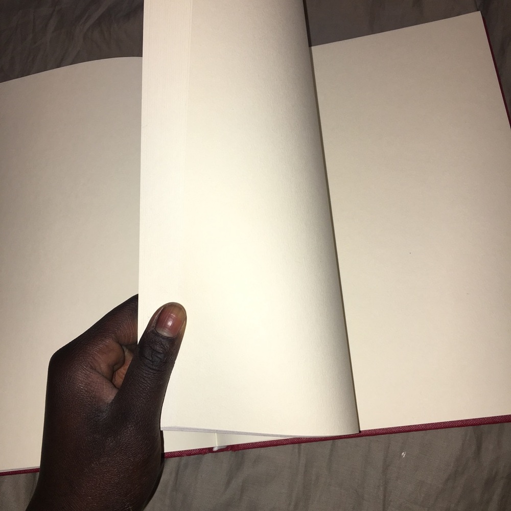 large, basic, red, blank journal